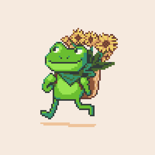 Froggy got flowers