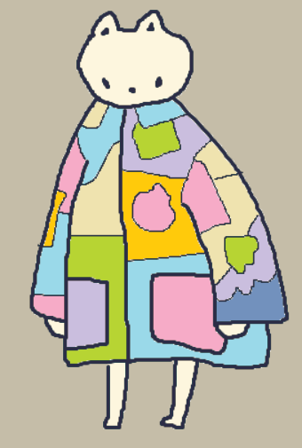 Bear with a colorful coat